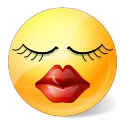 Kissing Girl Smiley - Facebook Symbols and Chat Emoticons