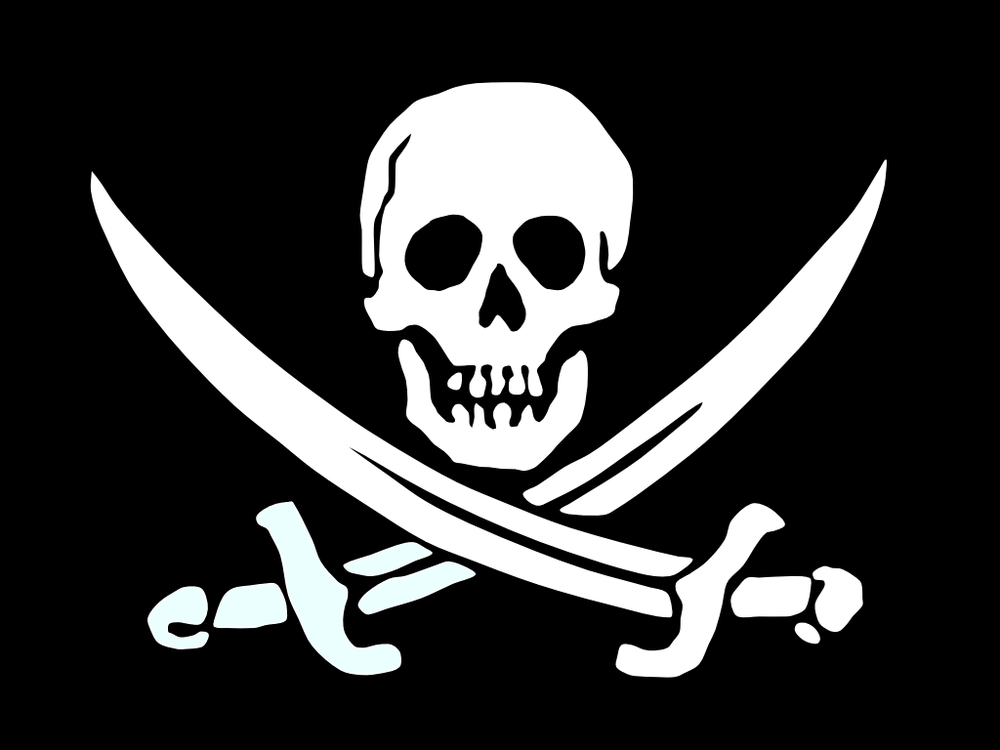 Also known as the Jolly Roger, such an emblem would be used on pirate ships who were ready to attack.