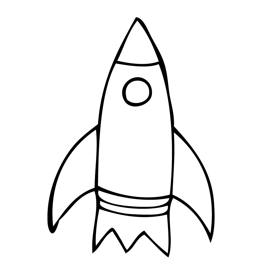 Rocket clipart outline