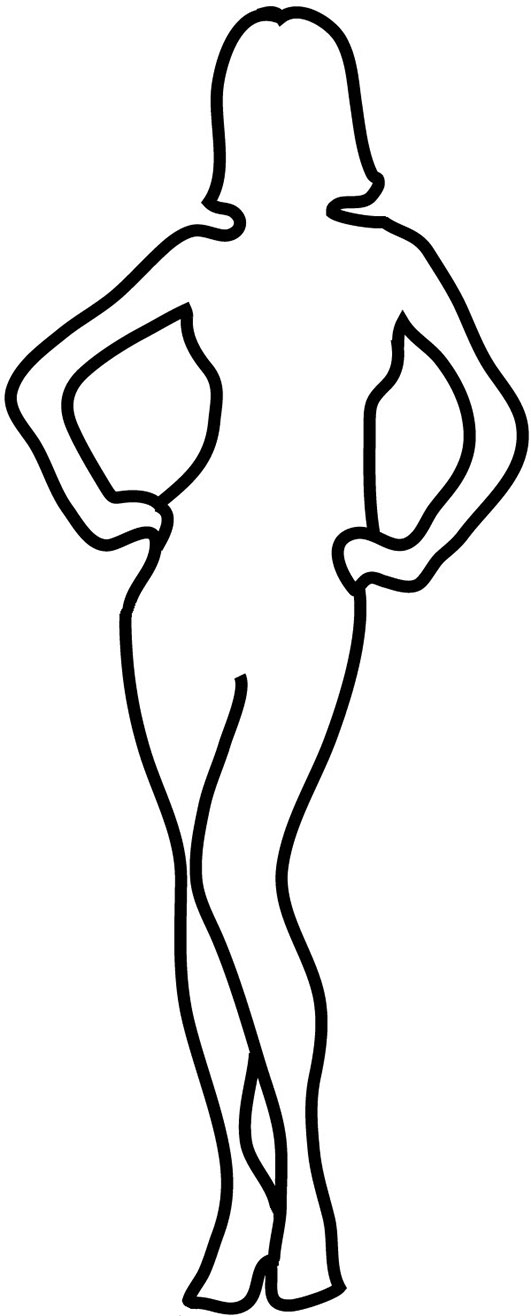 Free clipart girl body drawing outline