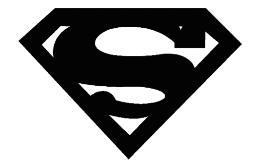 Superman Symbol In Black And White Clipart - Free to use Clip Art ...