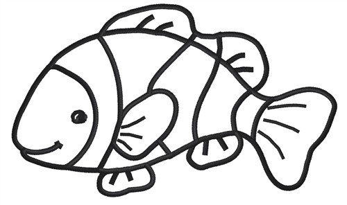 Cute fish clipart outline