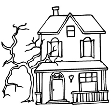 Top 25 Free Printable Haunted House Coloring Pages Online