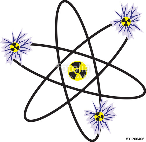 Atom with electrons, symbol of nuclear energy" Stock image and ...