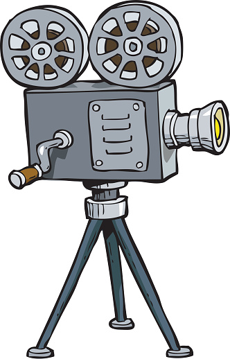 Drawing Of Vintage Film Projector Clip Art, Vector Images ...