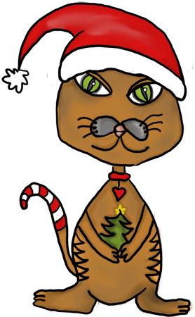 Cute Cartoon Cat Christmas Fred,Echo's Cute Cat Cartoons Christmas ...