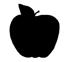 The silhouette of an apple