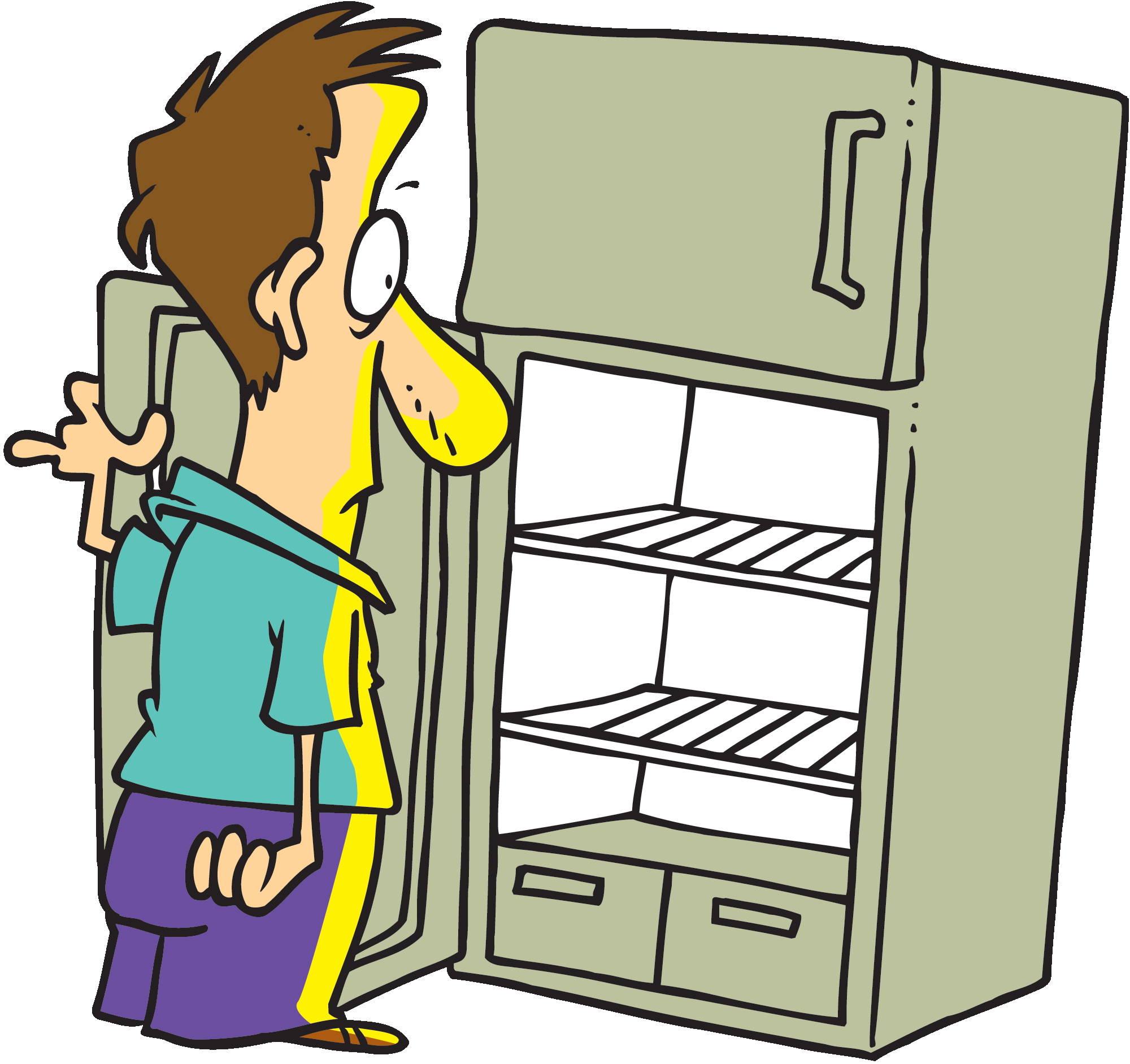 Empty fridge clipart