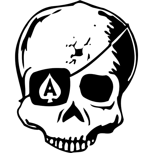 Skull Ace Spades Eye Patch Decal Sticker - SKULL-ACE-SPADES-EYE-PATCH