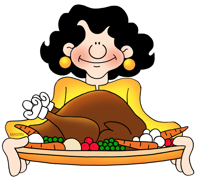 Free Family and Friends Clip Art by Phillip Martin, Mom Serving Dinner