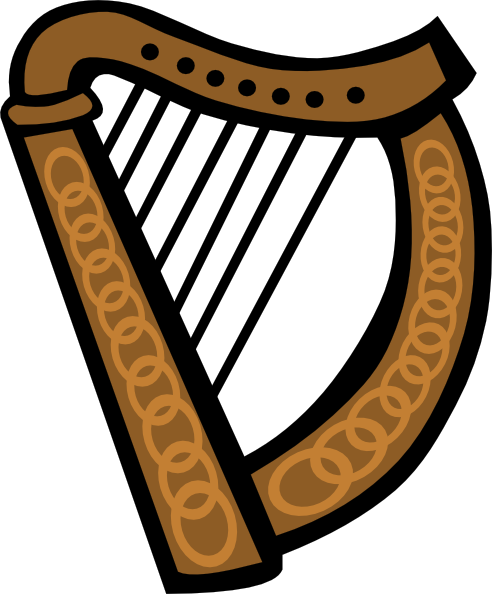 Celtic Harp Simple clip art Free Vector