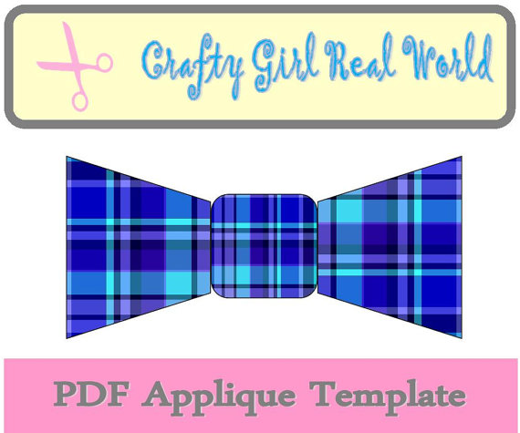 Bow Tie Applique Template PDF