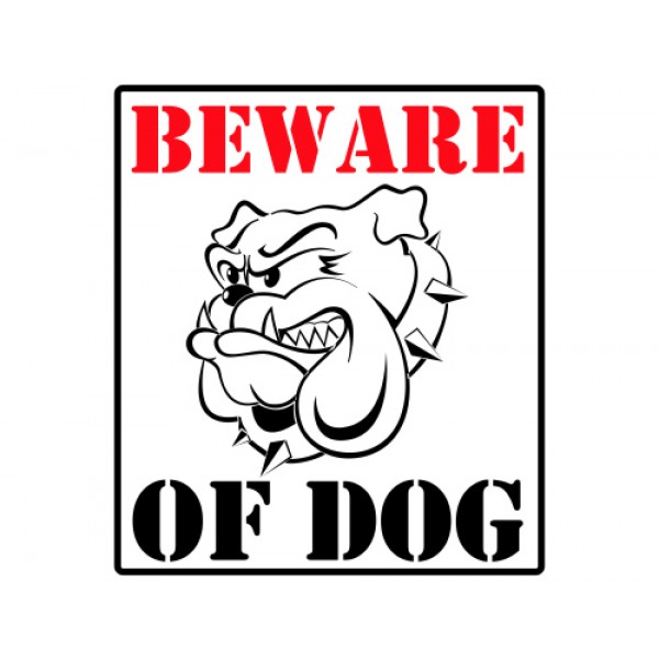 Sticker Beware of Dog Building Sign - Red Rock Decals