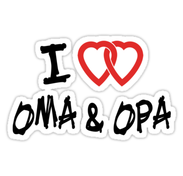 I Love Oma & Opa" Stickers by HolidayT-Shirts | Redbubble