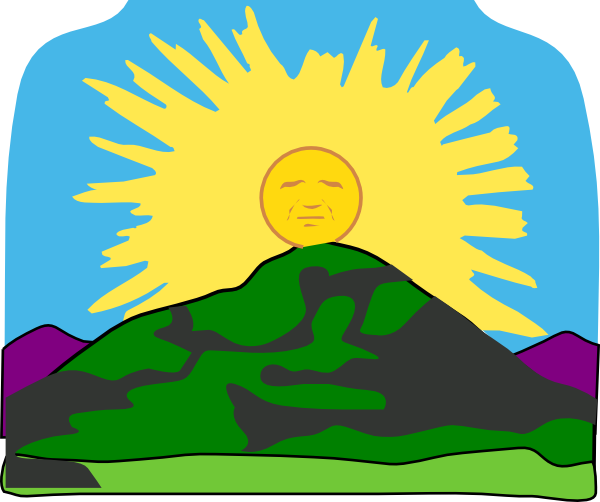 Sun Rays Mountain Clip Art - vector clip art online ...