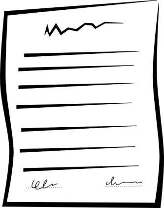 Signed Document Contract clip art - Download free Other vectors