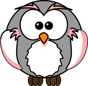 Light Pink/grey Owl clip art - vector clip art online, royalty ...
