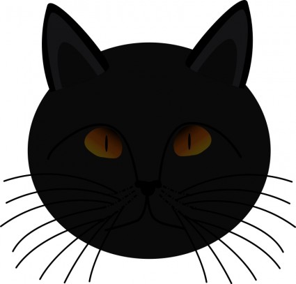Black Cat Face Vector clip art - Free vector for free download