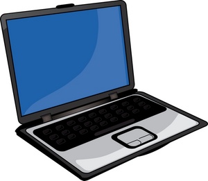Laptop Computer Clipart Image - A Black And Silver Laptop Computer