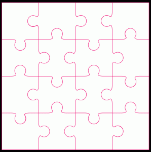 16 piece Jigsaw cut file & template |