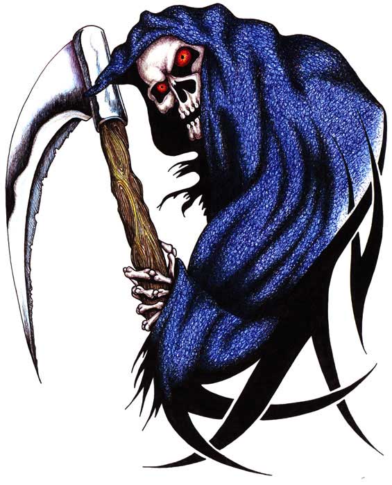 grim reaper tattoo tribal