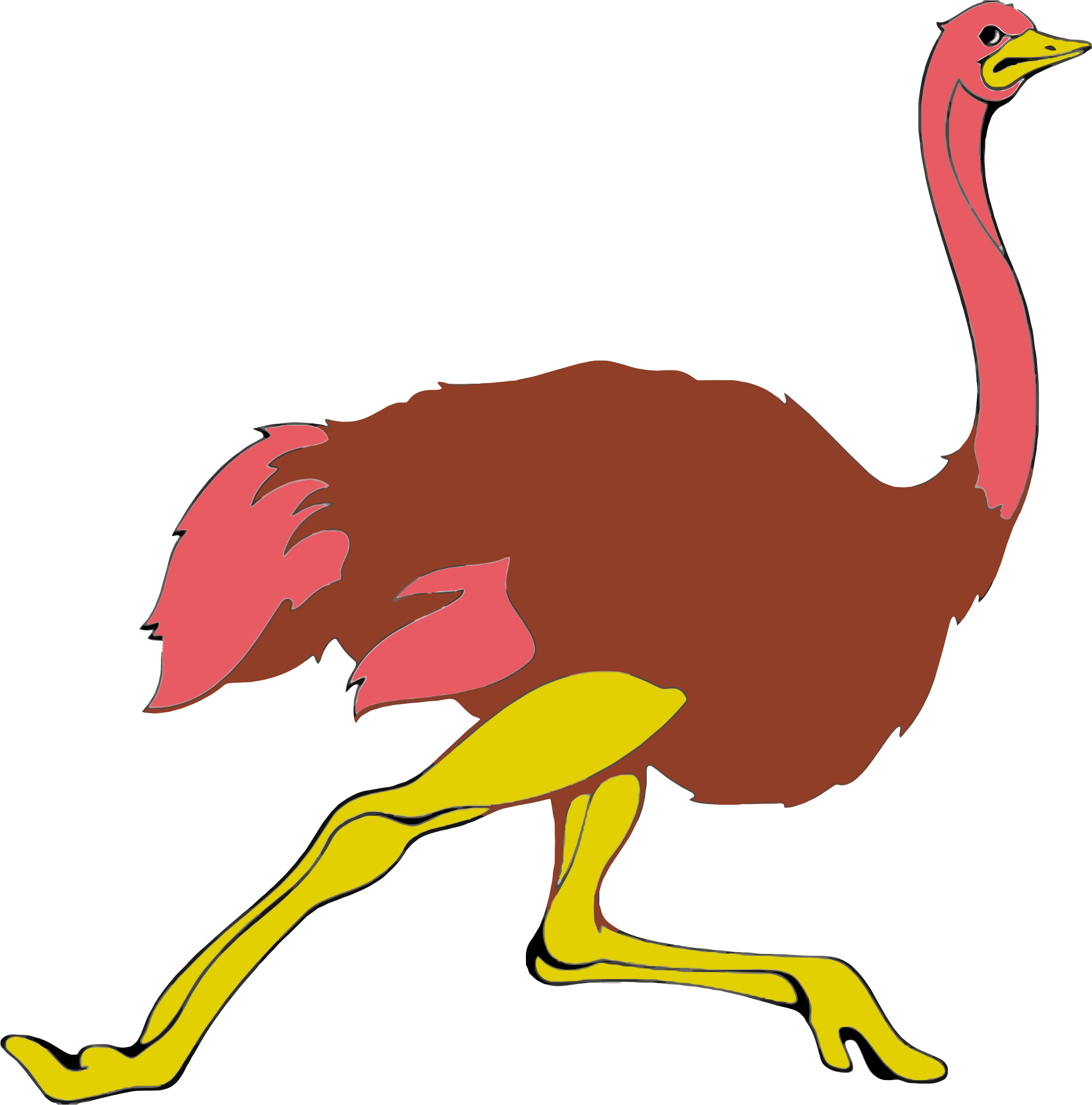 Clipart - Running Ostrich