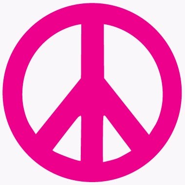 Hot Pink Peace Sign Magnet