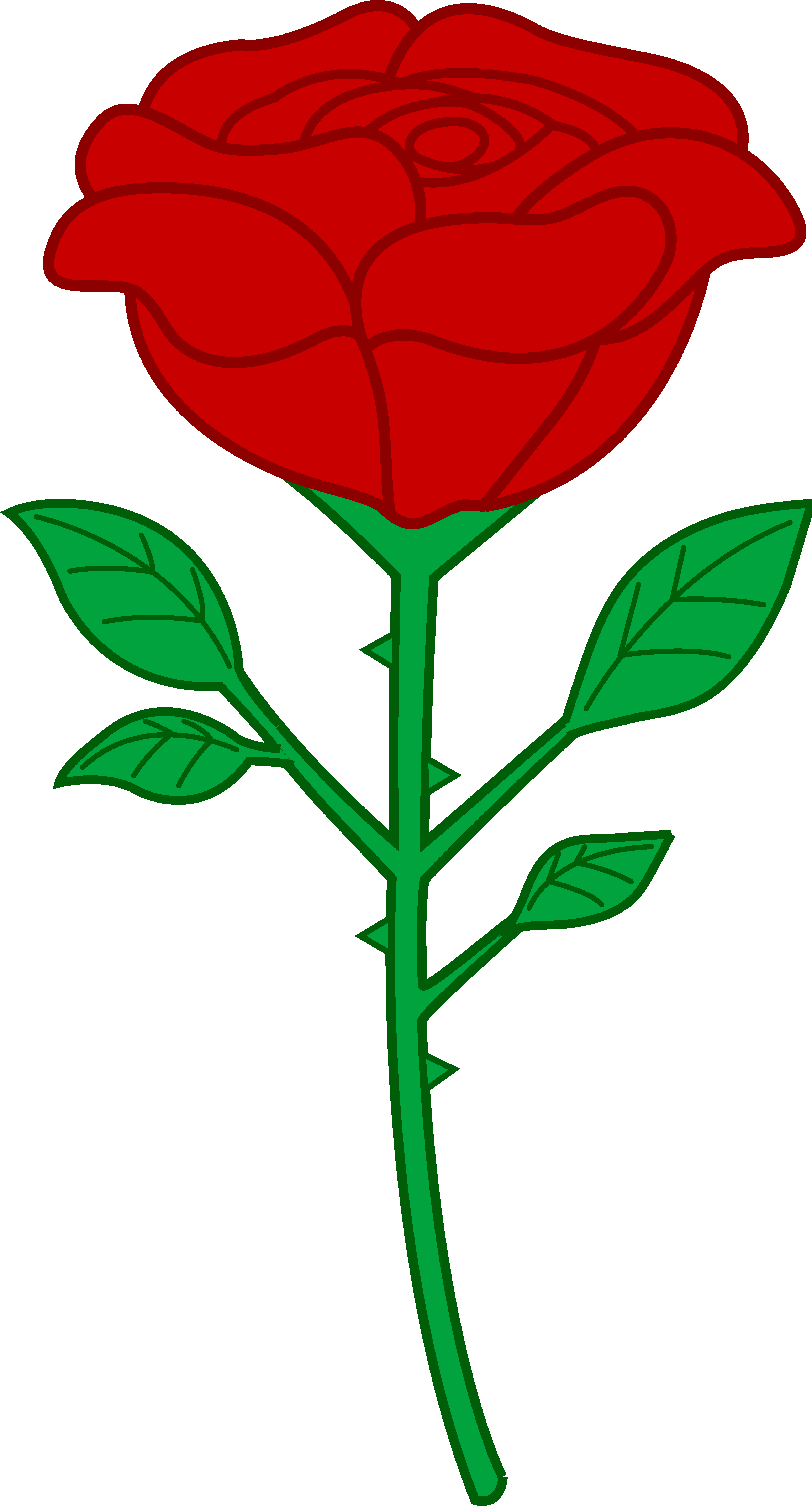 Red Rose Outline - ClipArt Best