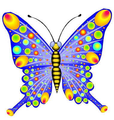 Colorful butterfly designs clipart