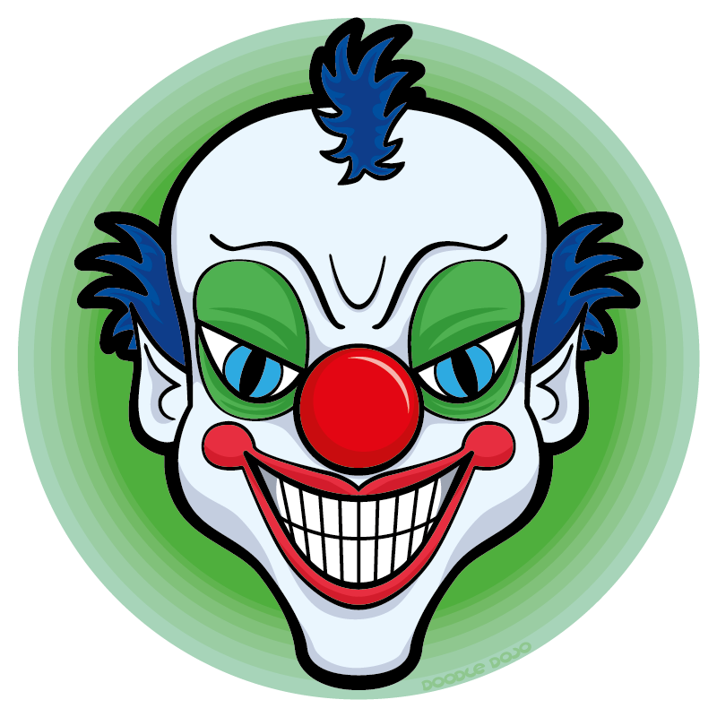 Creepy clown clipart