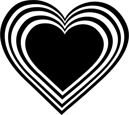 Cute shapped heart black and white clipart