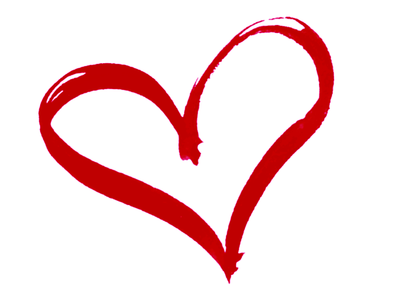 Red heart outline clipart