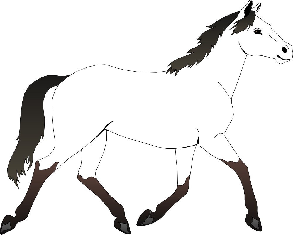 Horse clipart black and white