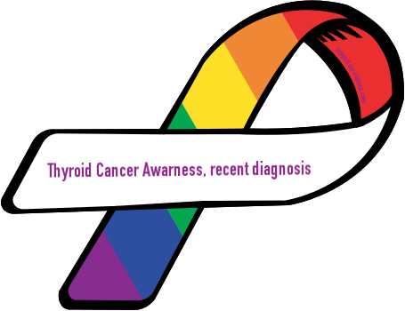Custom Ribbon: Thyroid Cancer Awarness, recent diagnosis