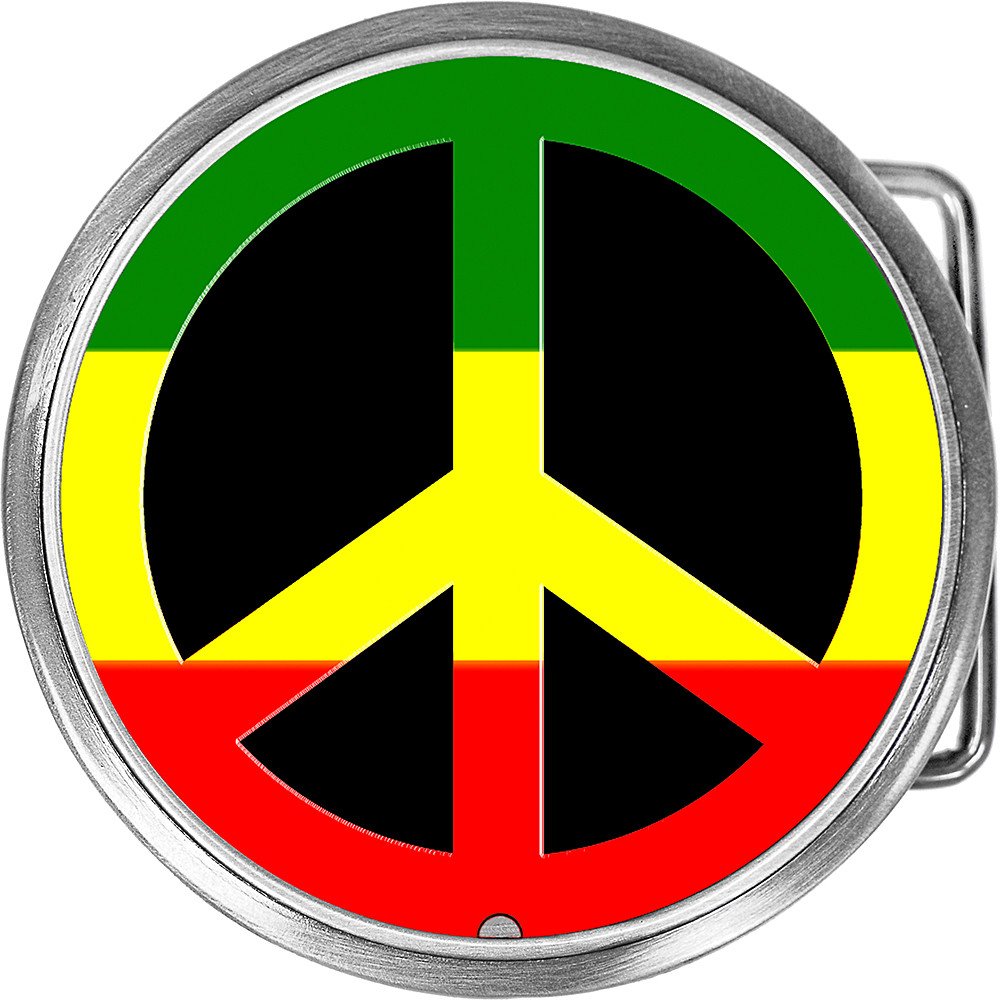 Circle Rasta Peace Sign Belt Buckle – BodyCandy