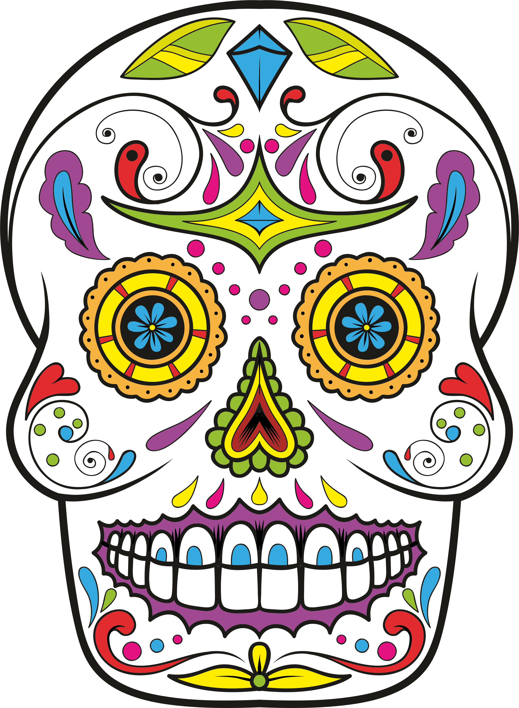 Simple sugar skull clipart