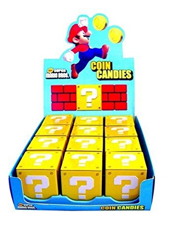 Amazon.com : Nintendo Super Mario Question Mark Box Coin Candy ...