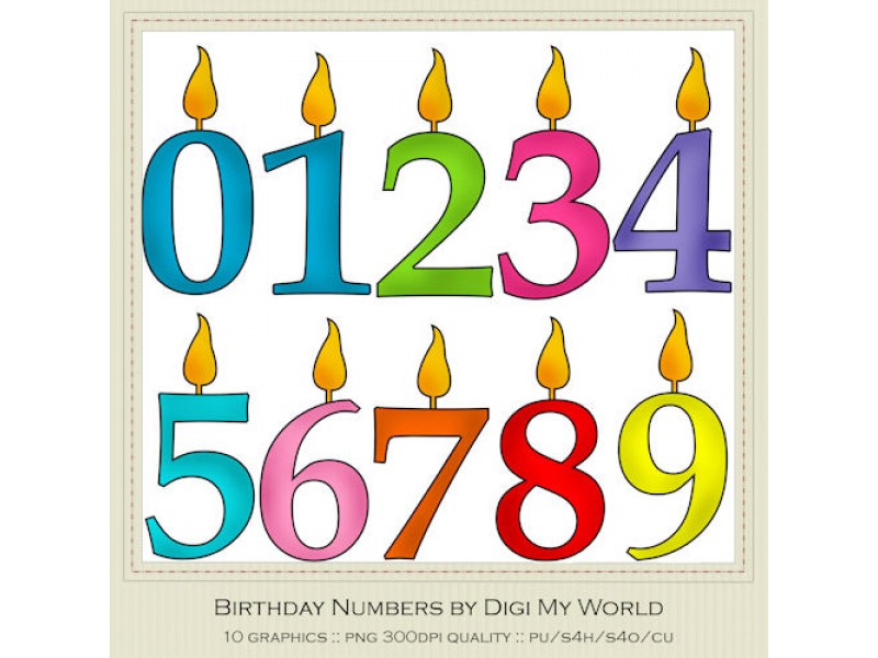 Birthday number candles clipart - ClipartFox