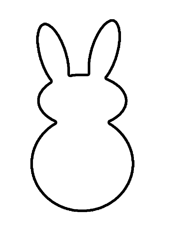 Easter bunny silhouette with tail black and white clipart ...