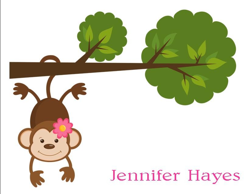 Girl monkey in a tree clipart