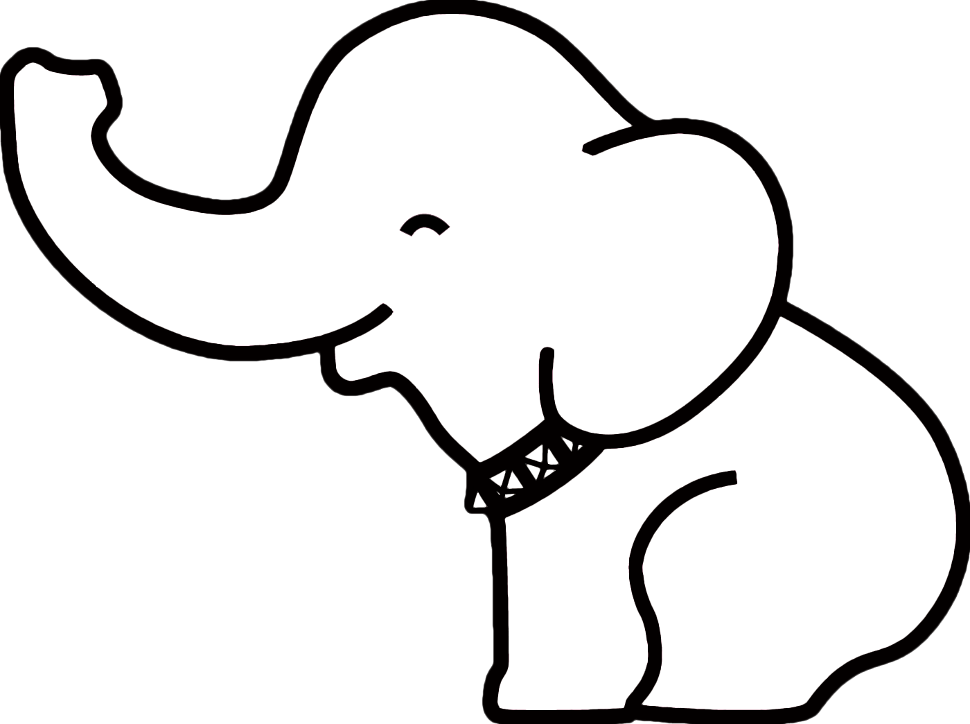 Baby lines elephant clipart