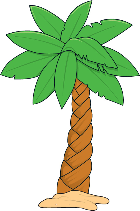 Coconut Palm Tree With Roots Clipart