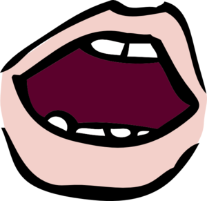 Open mouth clipart black and white