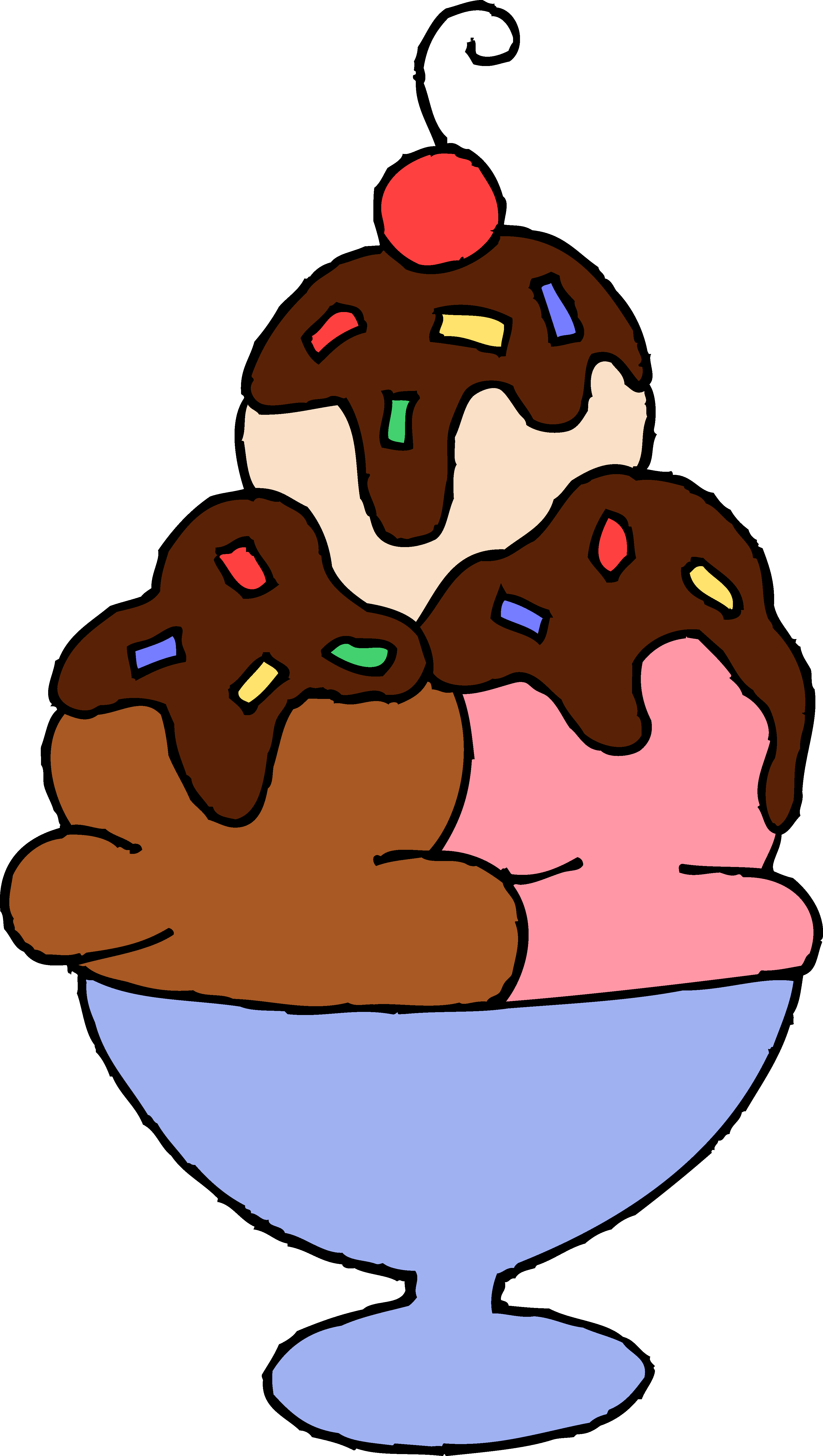 Cartoon ice cream sundae clipart
