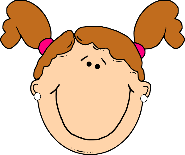 Light Brown Hair Girl With Ponytails Clip Art ...