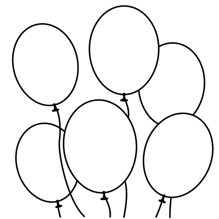 Balloon outline clipart black and white