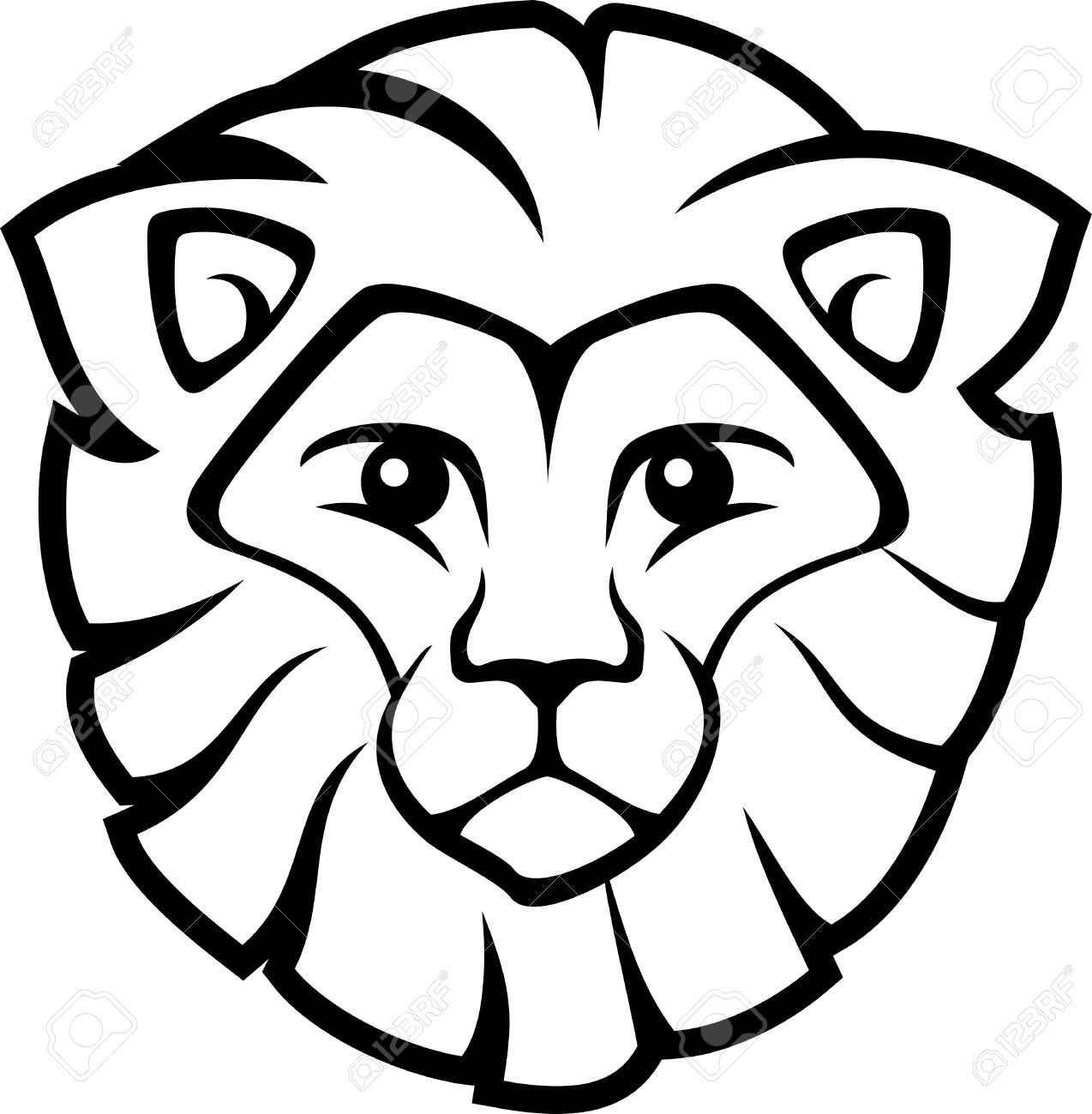 Easy lion head clipart