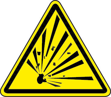 Explosive Material Hazard (ISO Triangle Hazard Symbol)