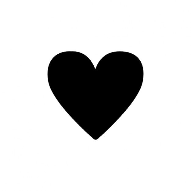 Simple black heart silhouette Icons | Free Download