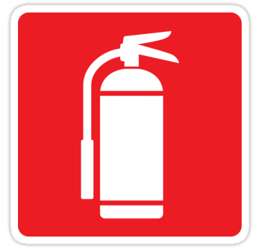 Fire extinguisher symbol, white on red" Stickers by Mhea | Redbubble